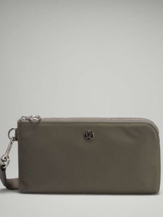 lululemon athletica Handbags - Lululemon Curved Wristlet Gray Sage